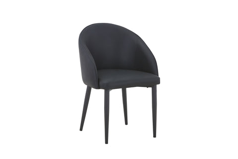 Piana Upholstered Chair - PU Leather Chair w/ Black Legs