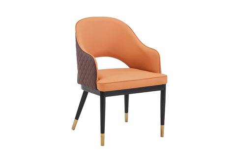 Atlas Upholstered Chair - PU Leather Chair w/ Black Legs