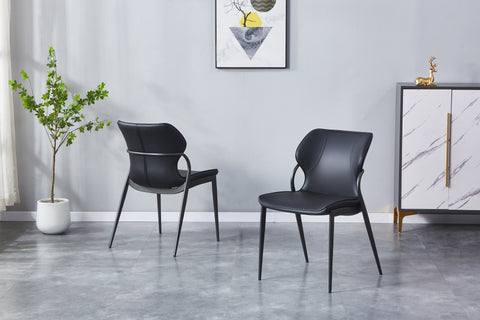 Velara Chair – Premium PU Leather with Solid One-Piece Metal Frame