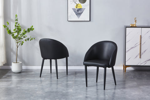 Piana Upholstered Chair - PU Leather Chair w/ Black Legs
