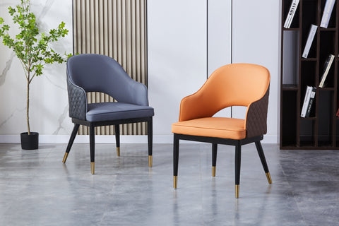 Atlas Upholstered Chair - PU Leather Chair w/ Black Legs