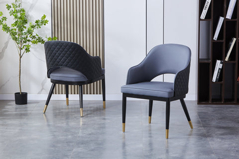 Atlas Upholstered Chair - PU Leather Chair w/ Black Legs