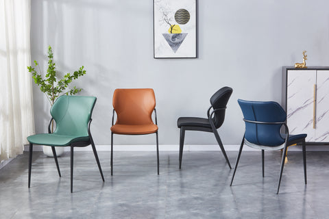 Velara Chair – Premium PU Leather with Solid One-Piece Metal Frame