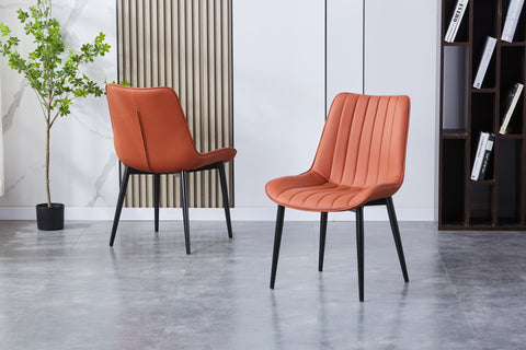 Elara Chair - PU Leather Chair w/ Black Legs