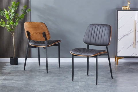 Orhan Upholstered Chair - PU Leather Chair w/ Black Legs