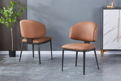 Celio Upholstered Chair - PU Leather Chair w/ Black Legs