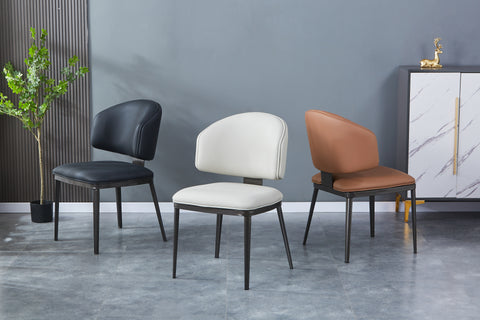 Celio Upholstered Chair - PU Leather Chair w/ Black Legs