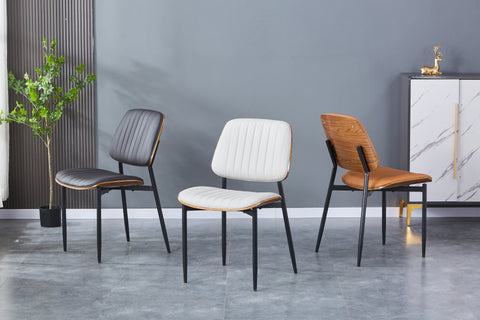 Orhan Upholstered Chair - PU Leather Chair w/ Black Legs