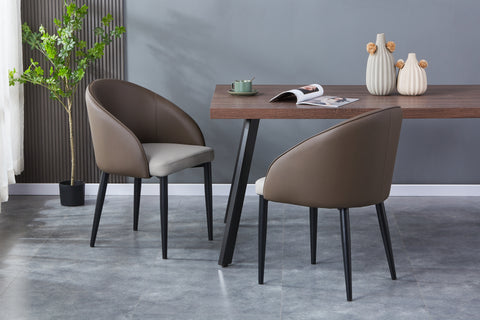 Piana Upholstered Chair - PU Leather Chair w/ Black Legs