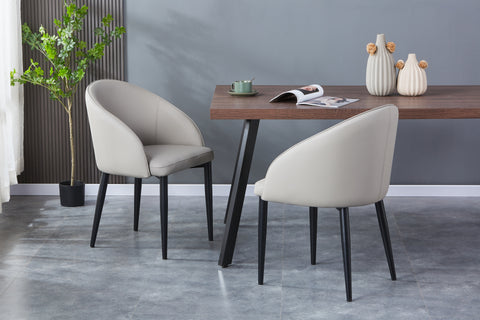 Piana Upholstered Chair - PU Leather Chair w/ Black Legs