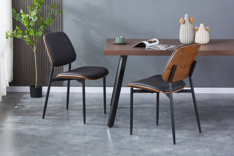 Orhan Upholstered Chair - PU Leather Chair w/ Black Legs