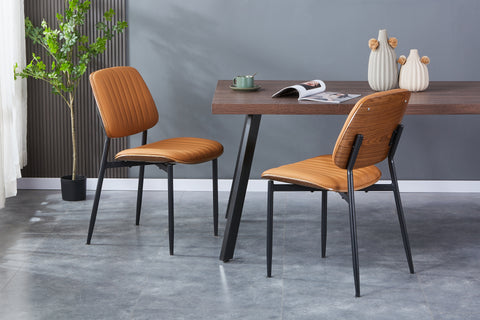Orhan Upholstered Chair - PU Leather Chair w/ Black Legs