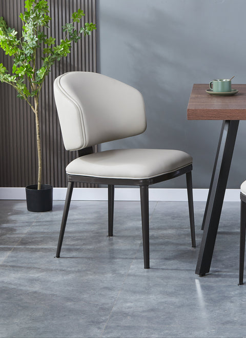 Celio Upholstered Chair - PU Leather Chair w/ Black Legs