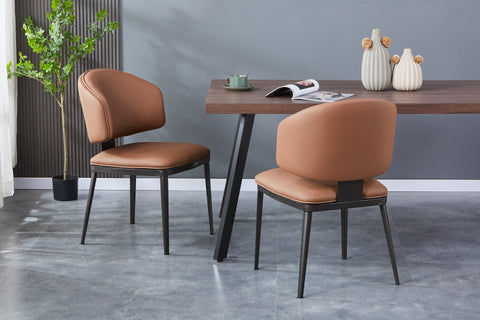 Celio Upholstered Chair - PU Leather Chair w/ Black Legs