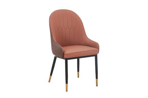 Adele Upholstered Chair - PU Leather Chair w/ Black Legs