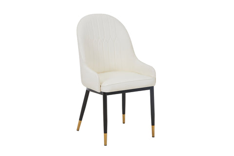 Adele Upholstered Chair - PU Leather Chair w/ Black Legs