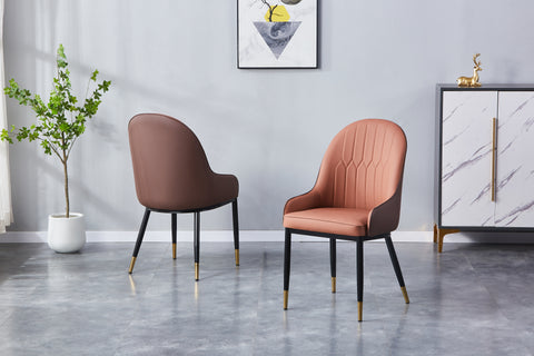 Adele Upholstered Chair - PU Leather Chair w/ Black Legs