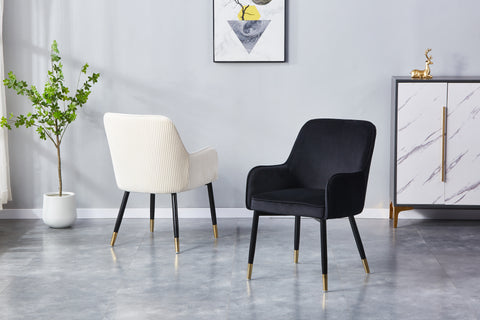 Monaco Upholstered Chair - Velvet Chair w/ Black Legs