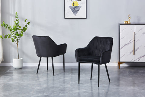 Aura Upholstered Chair - PU Leather Chair w/ Black Legs