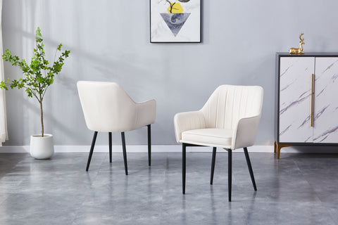 Aura Upholstered Chair - PU Leather Chair w/ Black Legs