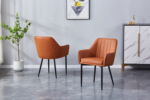 Aura Upholstered Chair - PU Leather Chair w/ Black Legs