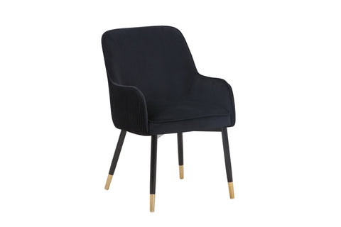 Monaco Upholstered Chair - Velvet Chair w/ Black Legs