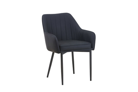Aura Upholstered Chair - PU Leather Chair w/ Black Legs
