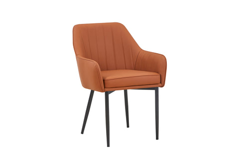 Aura Upholstered Chair - PU Leather Chair w/ Black Legs