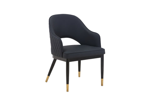 Atlas Upholstered Chair - PU Leather Chair w/ Black Legs
