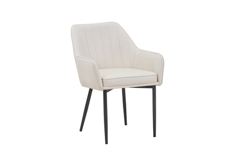 Aura Upholstered Chair - PU Leather Chair w/ Black Legs