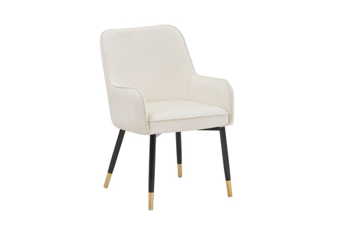 Monaco Upholstered Chair - Velvet Chair w/ Black Legs