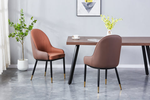 Adele Upholstered Chair - PU Leather Chair w/ Black Legs