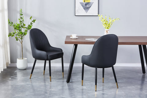 Adele Upholstered Chair - PU Leather Chair w/ Black Legs
