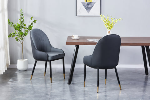 Adele Upholstered Chair - PU Leather Chair w/ Black Legs