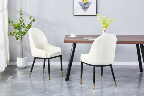 Adele Upholstered Chair - PU Leather Chair w/ Black Legs