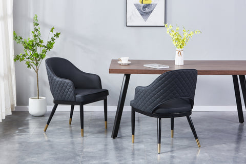 Atlas Upholstered Chair - PU Leather Chair w/ Black Legs