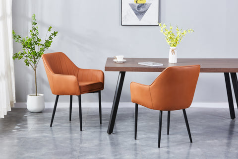 Aura Upholstered Chair - PU Leather Chair w/ Black Legs