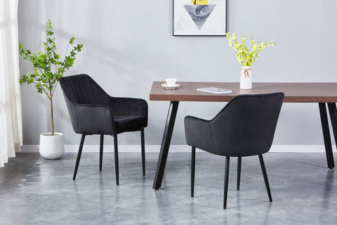 Aura Upholstered Chair - PU Leather Chair w/ Black Legs