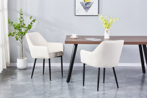 Aura Upholstered Chair - PU Leather Chair w/ Black Legs