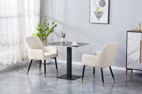 Monaco Upholstered Chair - Velvet Chair w/ Black Legs