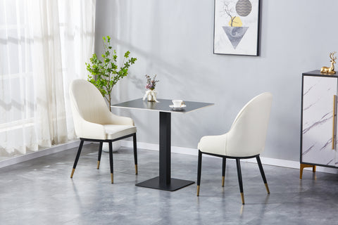 Adele Upholstered Chair - PU Leather Chair w/ Black Legs