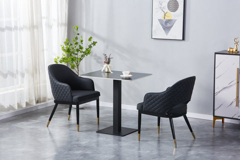 Atlas Upholstered Chair - PU Leather Chair w/ Black Legs