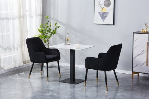 Monaco Upholstered Chair - Velvet Chair w/ Black Legs