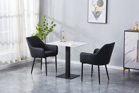 Aura Upholstered Chair - PU Leather Chair w/ Black Legs