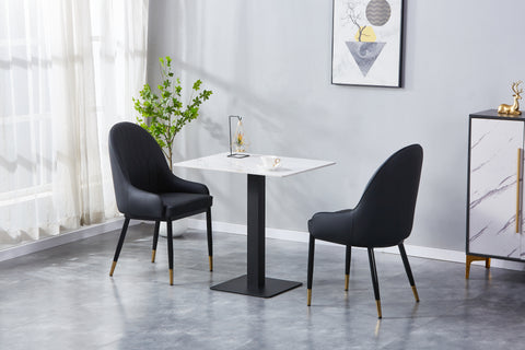 Adele Upholstered Chair - PU Leather Chair w/ Black Legs