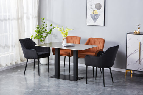 Aura Upholstered Chair - PU Leather Chair w/ Black Legs