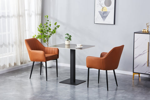 Aura Upholstered Chair - PU Leather Chair w/ Black Legs