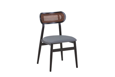 Jordan Rattan Chair - Solid One Piece Metal Frame With PuLeather Seat.
