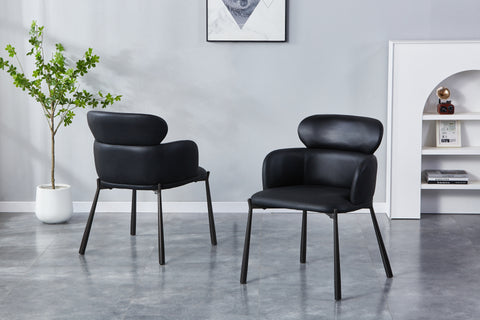 Picasso Upholstered Chair - PU Leather Chair w/ Black Legs