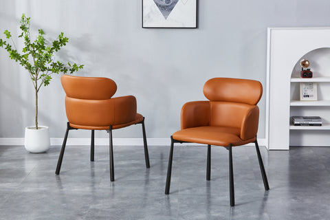 Picasso Upholstered Chair - PU Leather Chair w/ Black Legs